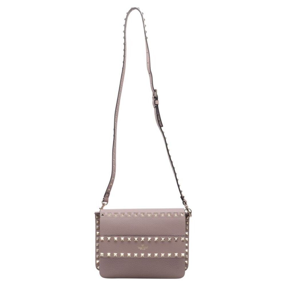 Valentino Garavani Small Rockstud Crossbody Bag in Beige Leather